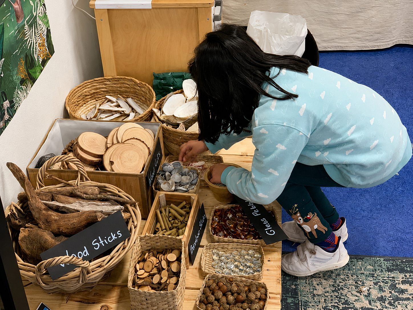 A redesigned loose-parts area in the classroom
